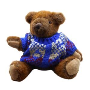 The Bialosky Treasury Bear Chester in Sweater Ltd Ed 1995 10" Brown Jointed Bear